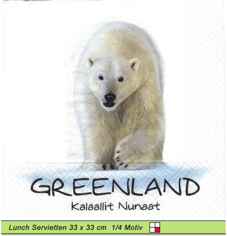 Eisbär in Grönland - 1 Paket mit 20 Servietten